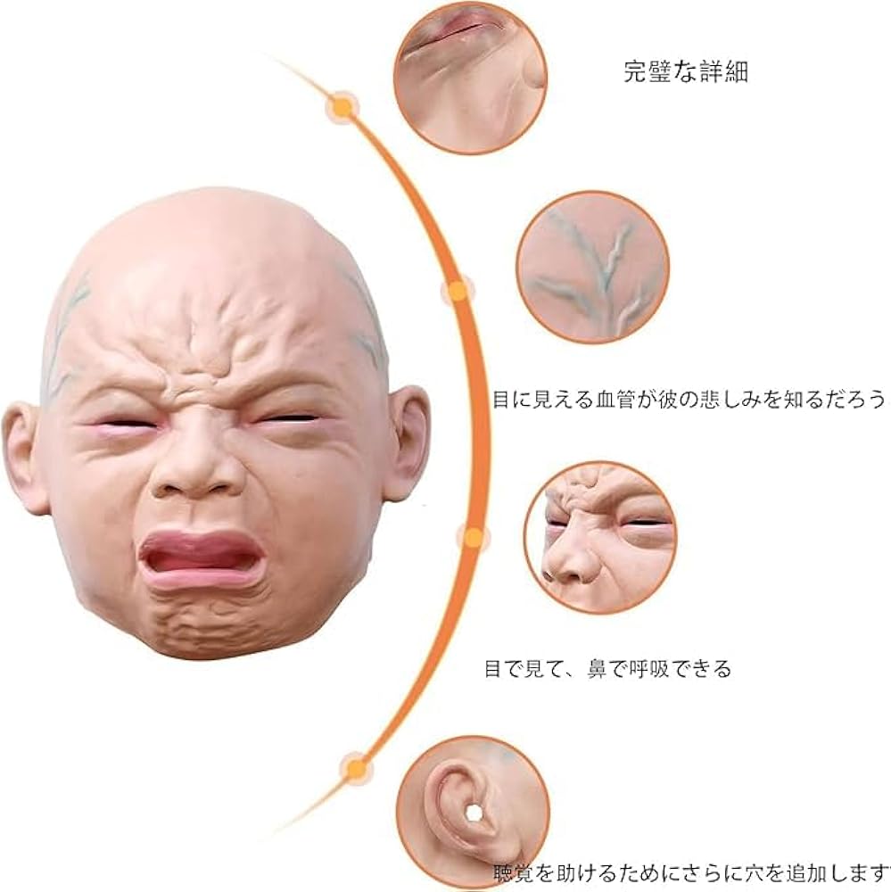 Amazon.co.jp: [HUQIDAO] 赤ちゃんマスク 赤ちゃん 泣き顔マスク